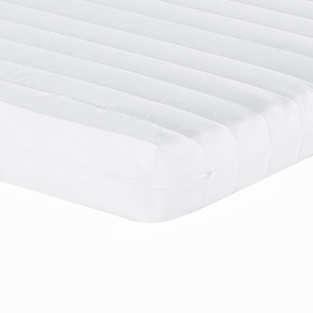 vidaXL Lit de jour avec gigogne et matelas crème 100x200 cm tissu