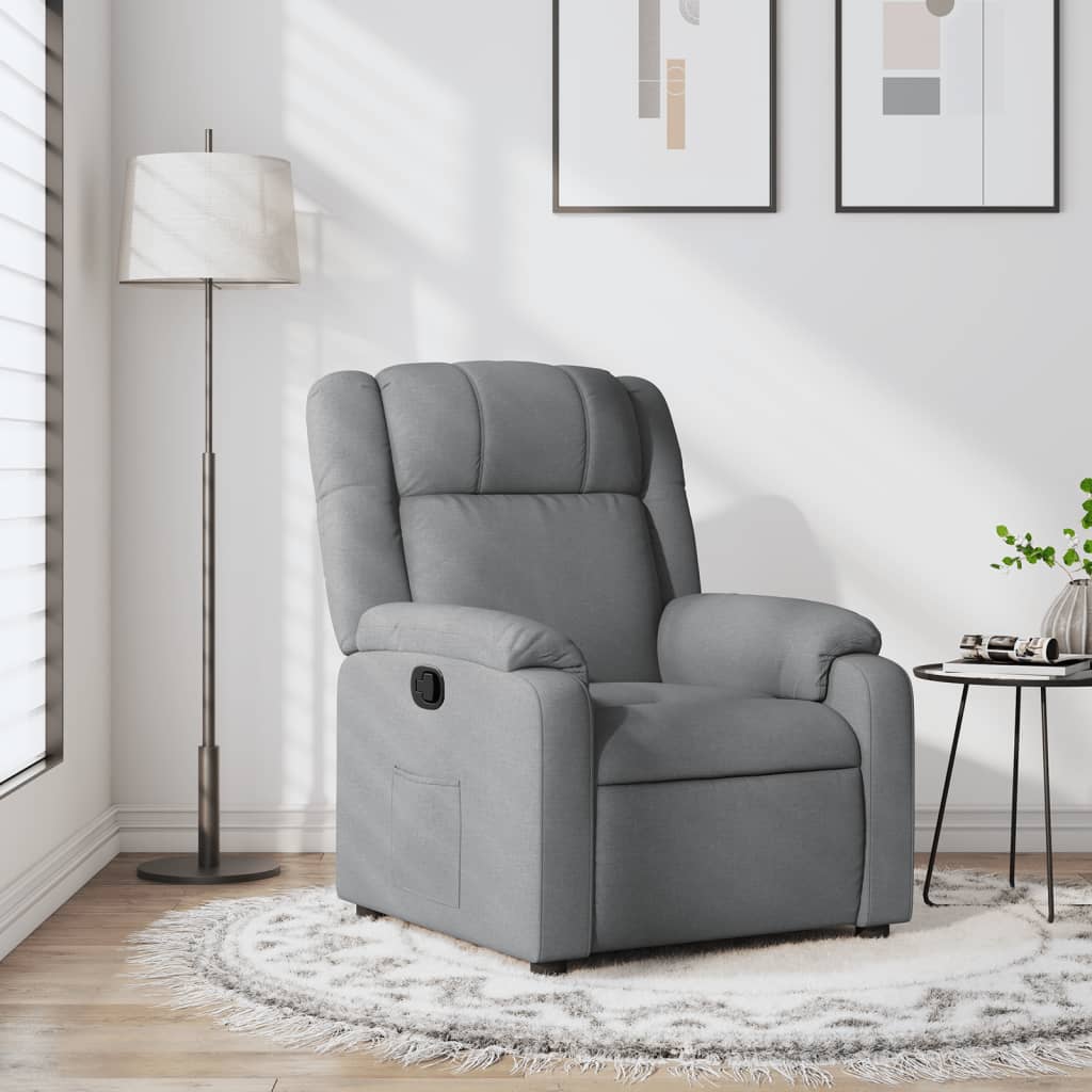 vidaXL Fauteuil inclinable Gris clair Tissu