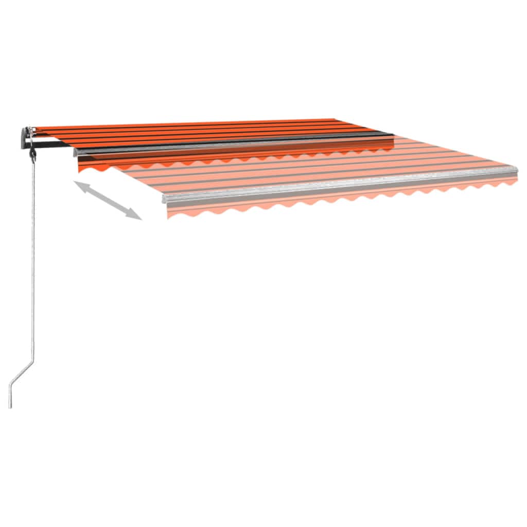 vidaXL Auvent manuel rétractable sur pied 450x350 cm Orange et marron