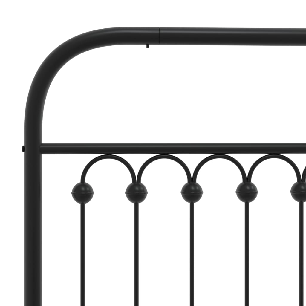 vidaXL Cadre de lit métal sans matelas avec tête de lit noir 100x200cm