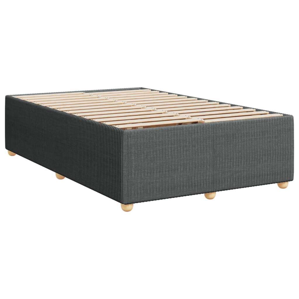 vidaXL Sommier à lattes de lit avec matelas gris foncé 120x190cm tissu