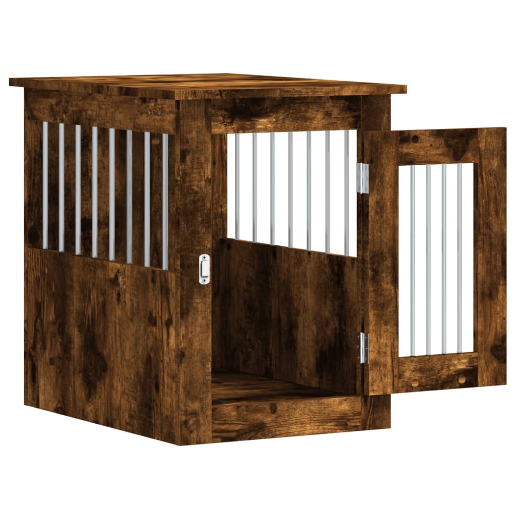 vidaXL Meuble de cage pour chiens chêne fumé 45x62x59 cm