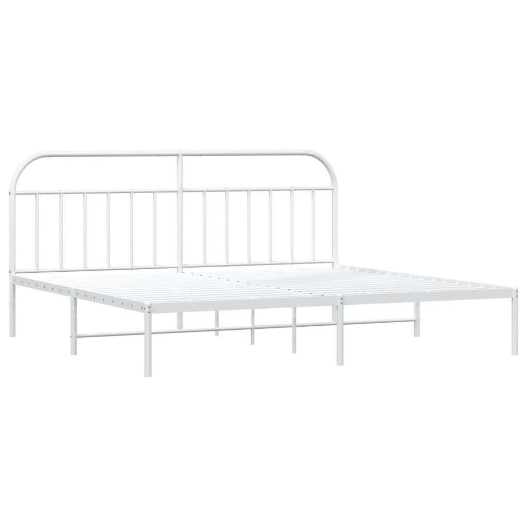 vidaXL Cadre de lit métal sans matelas et tête de lit blanc 193x203 cm