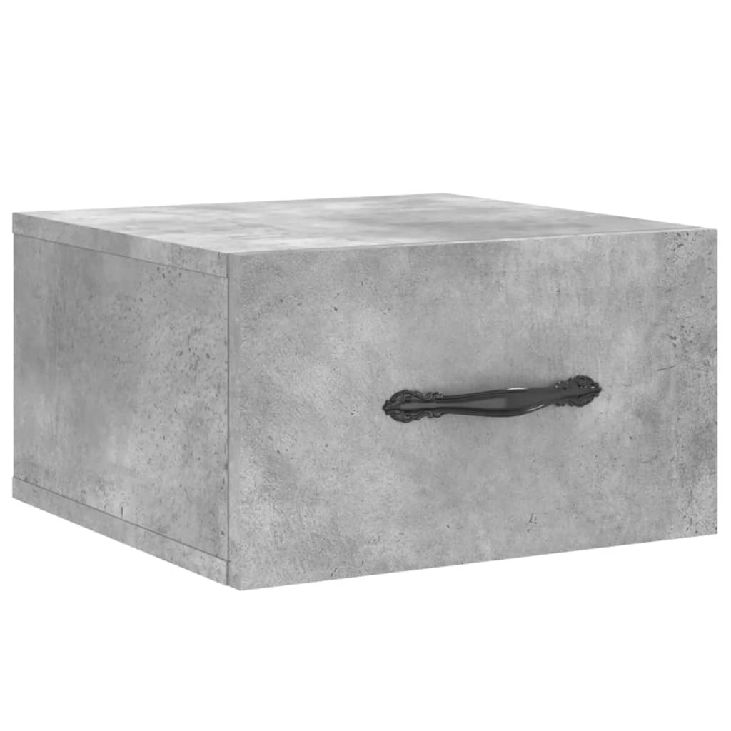 vidaXL Tables de chevet murales 2 pcs gris béton 35x35x20 cm