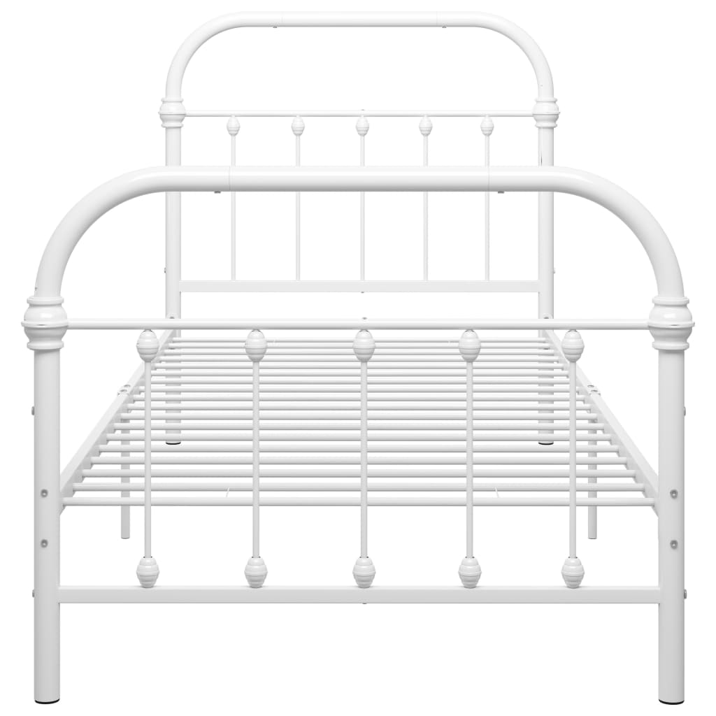 vidaXL Cadre de lit sans matelas blanc métal 100x200 cm