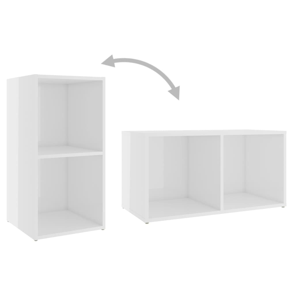 vidaXL Meubles TV 2 pcs Blanc brillant 72x35x36,5 cm Bois d'ingénierie