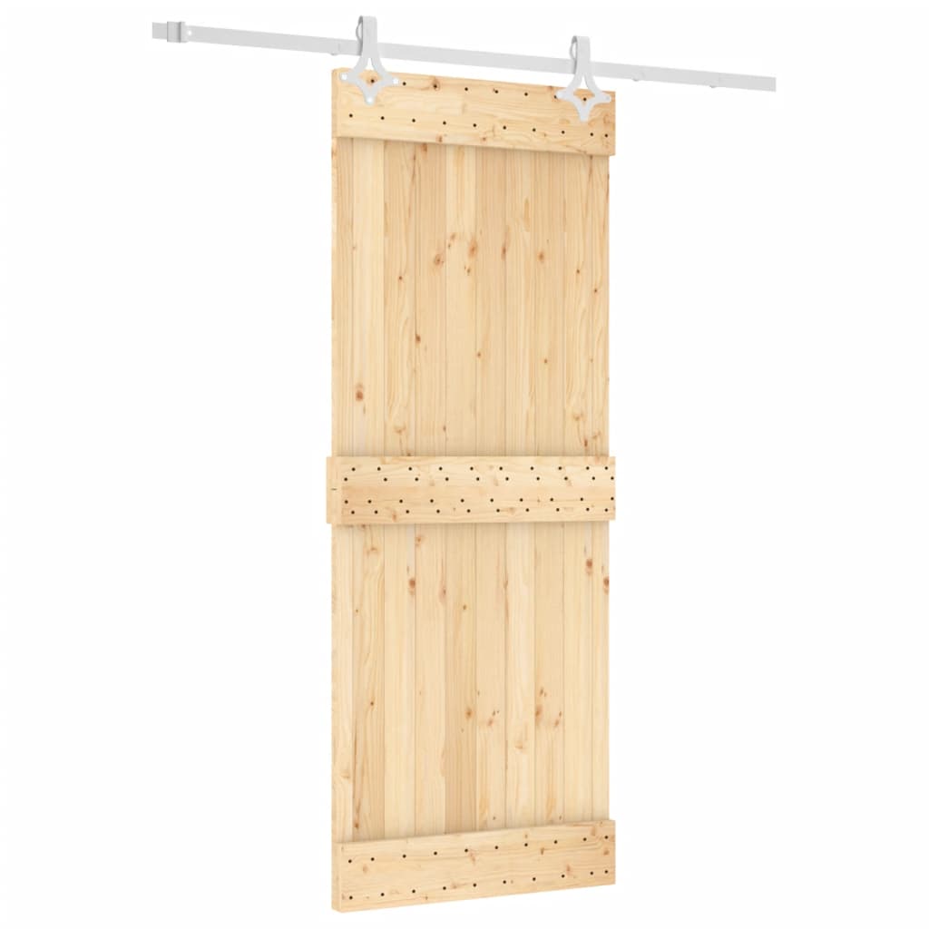 vidaXL Porte coulissante et kit de quincaillerie 80x210 cm pin massif