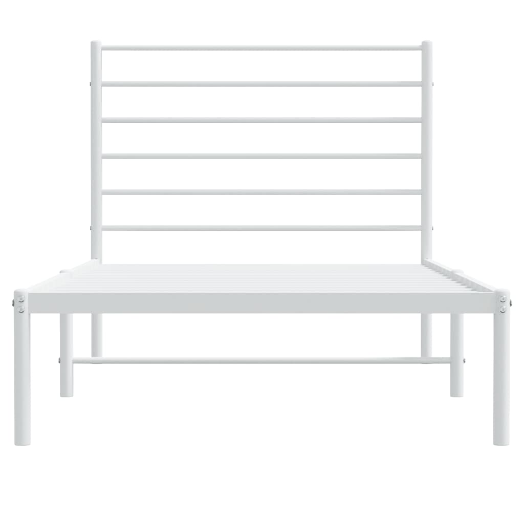 vidaXL Cadre de lit métal sans matelas avec tête de lit blanc 90x200cm