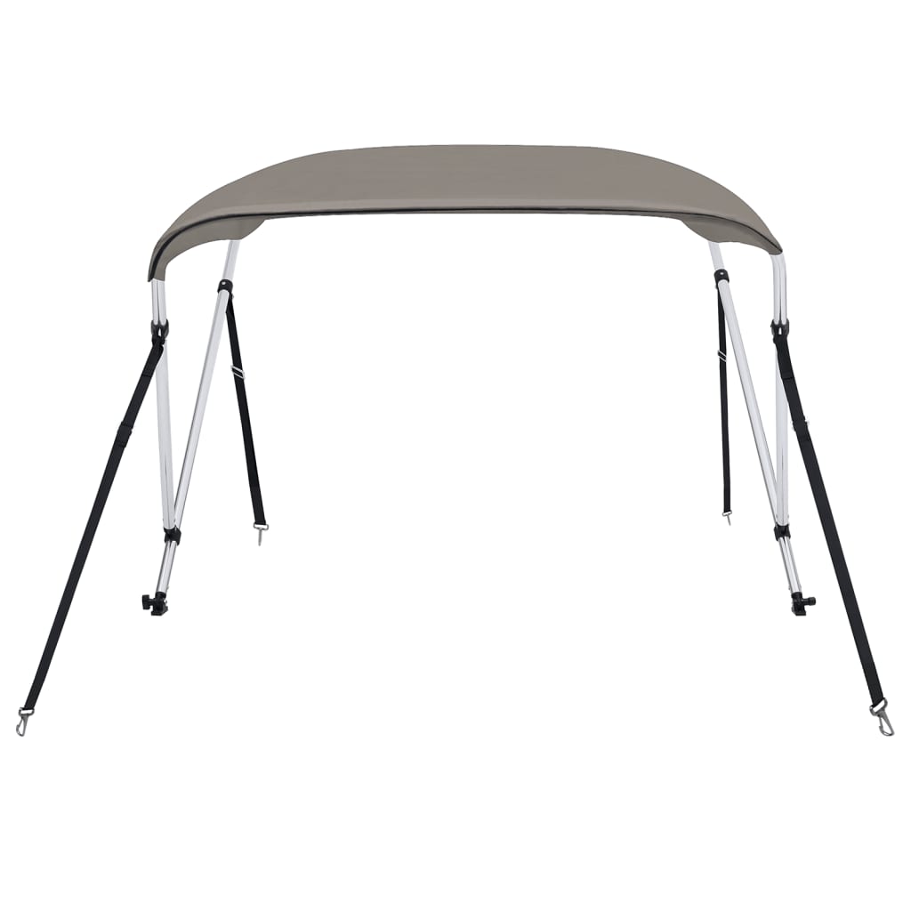 vidaXL Auvent bimini à 2 arceaux gris 180x150x110 cm