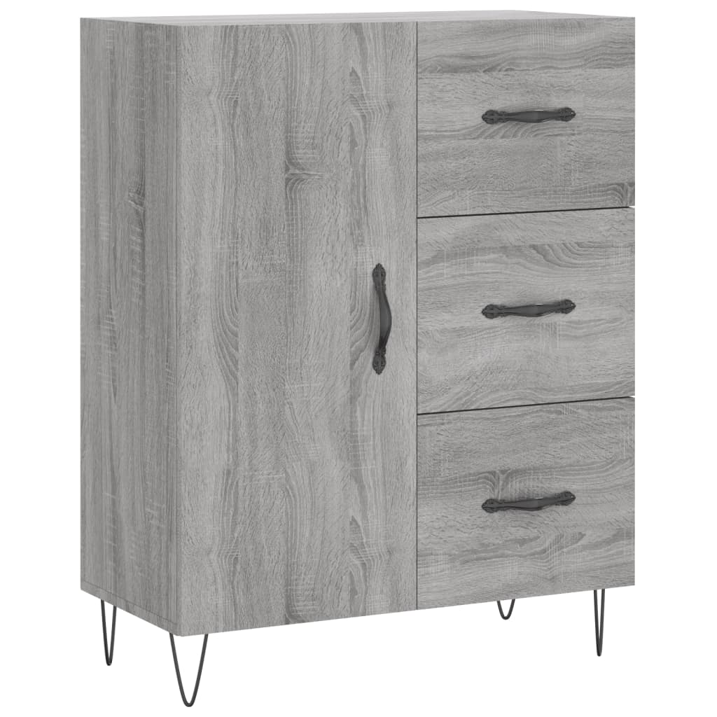 vidaXL Buffet haut Sonoma gris 69,5x34x180 cm Bois d'ingénierie