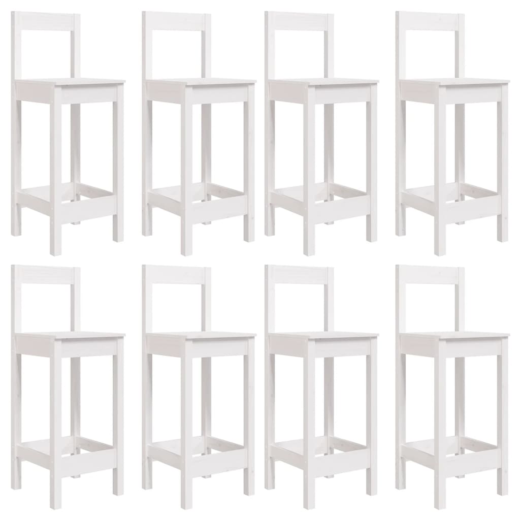 vidaXL Ensemble de bar de jardin 9 pcs blanc bois de pin massif