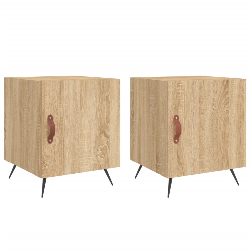 vidaXL Tables de chevet 2 pcs chêne sonoma 40x40x50 cm bois ingénierie