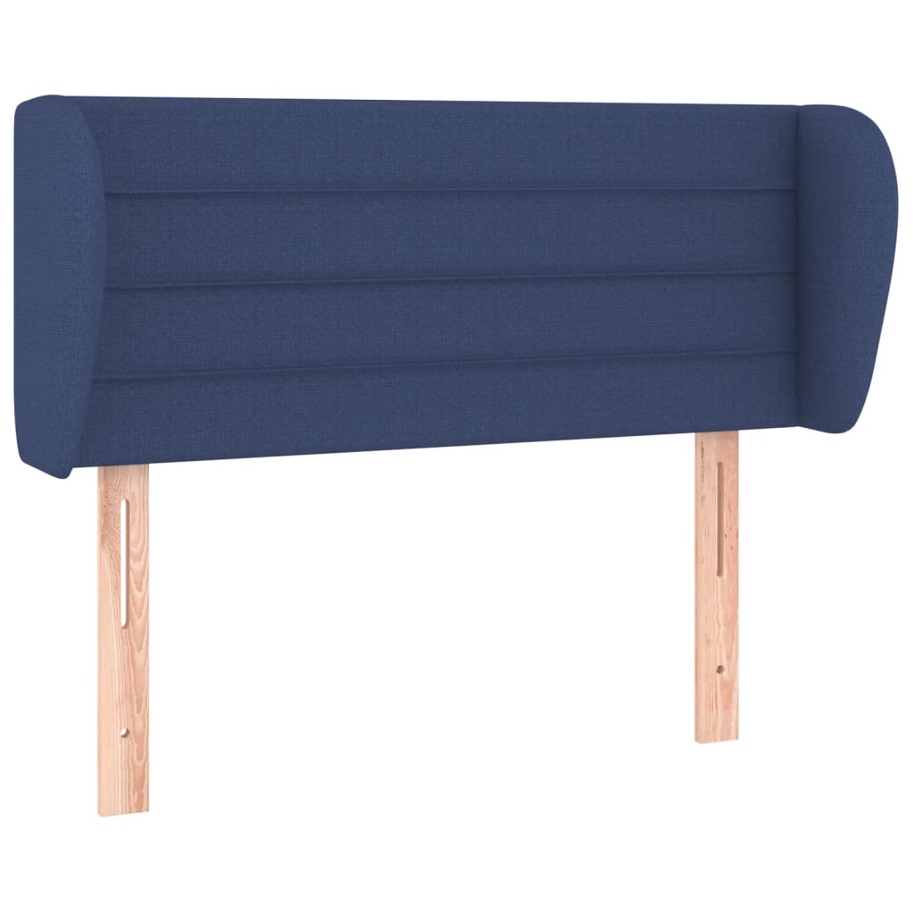 vidaXL Tête de lit avec oreilles Bleu 103x23x78/88 cm Tissu