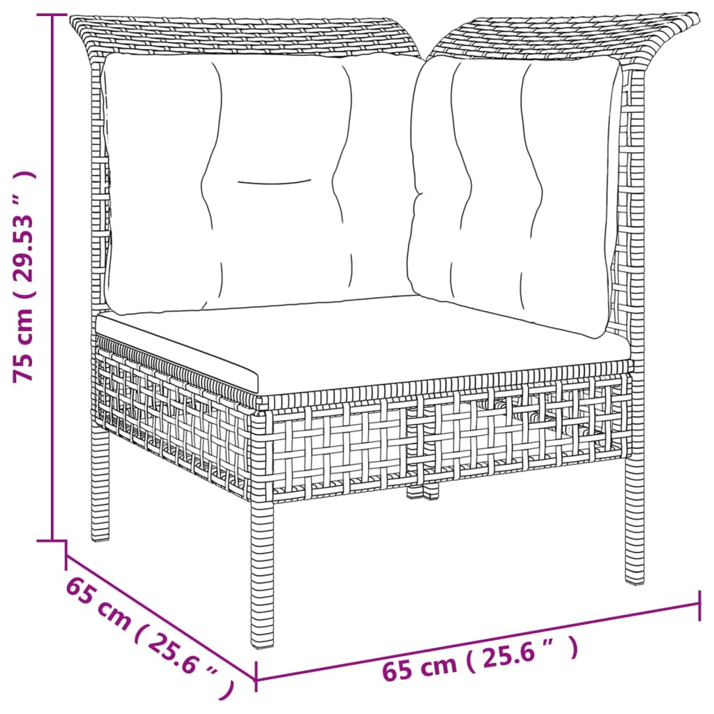 vidaXL Salon de jardin 6 pcs avec coussins Gris Résine tressée