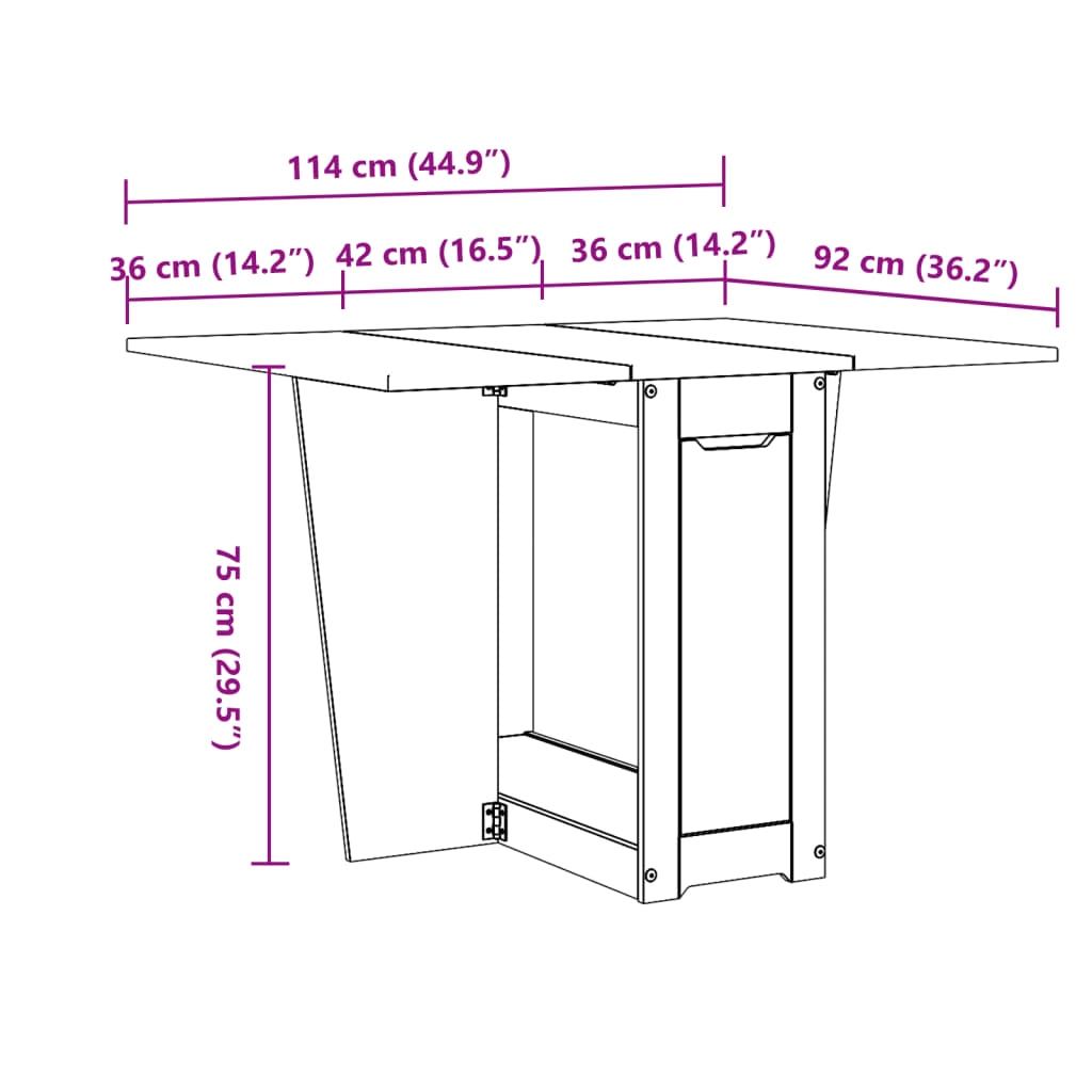 vidaXL Table à manger papillon pliable Corona blanc bois de pin massif