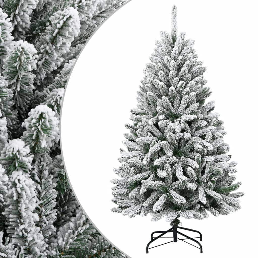 vidaXL Sapin de Noël artificiel à charnières avec neige floquée 120 cm