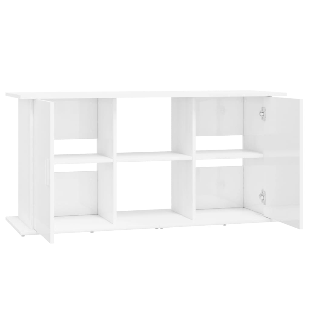 vidaXL Support d'aquarium blanc brillant 121x41x58cm bois d'ingénierie