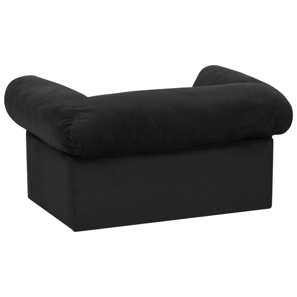 vidaXL Canapé pour chien avec tiroir Noir 75x50x38 cm Peluche