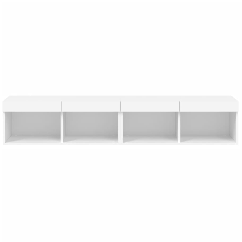 vidaXL Meubles TV avec lumières LED 2 pcs blanc 80x30x30 cm