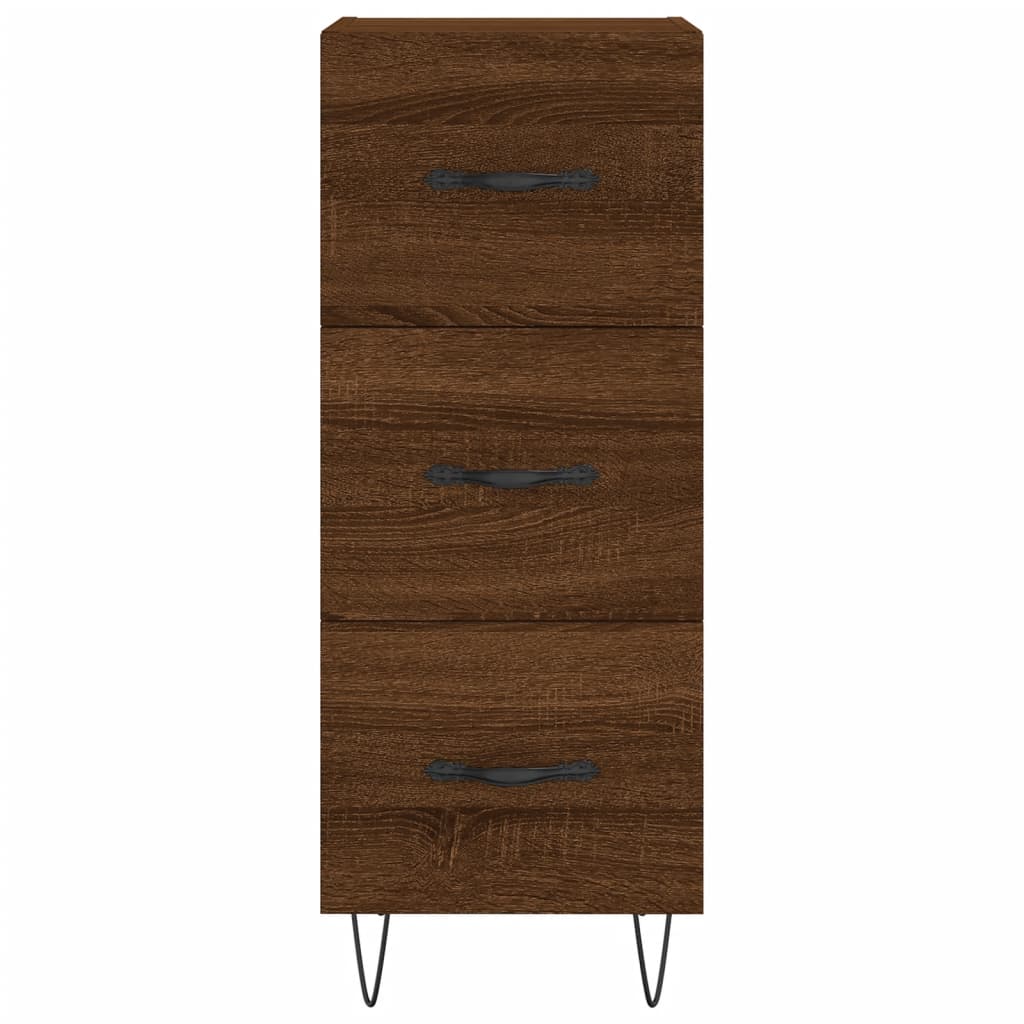 vidaXL Buffet haut Chêne marron 34,5x34x180 cm Bois d'ingénierie