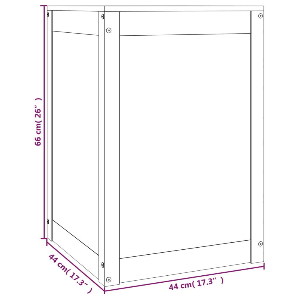 vidaXL Boîte à linge 44x44x66 cm Bois massif de pin