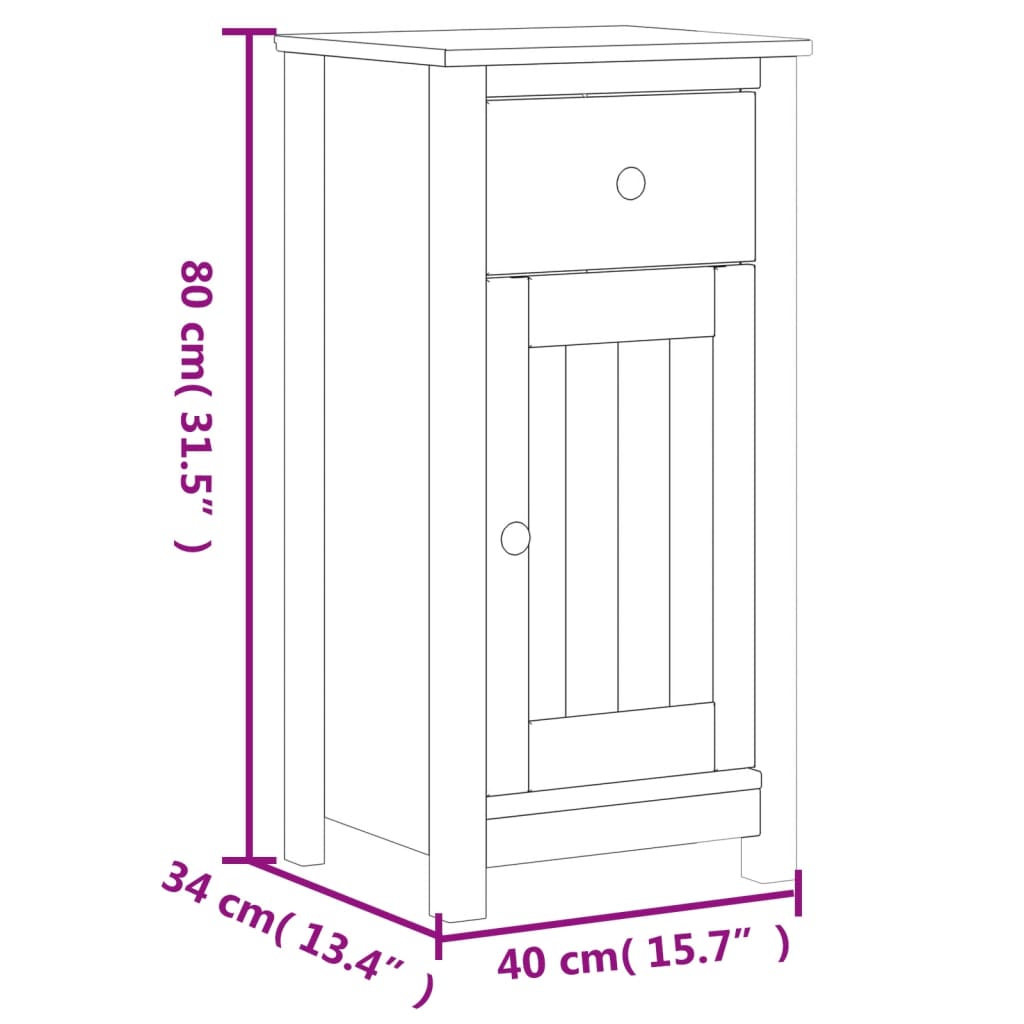 vidaXL Meubles de salle de bain 3 pcs BERG noir bois de pin massif