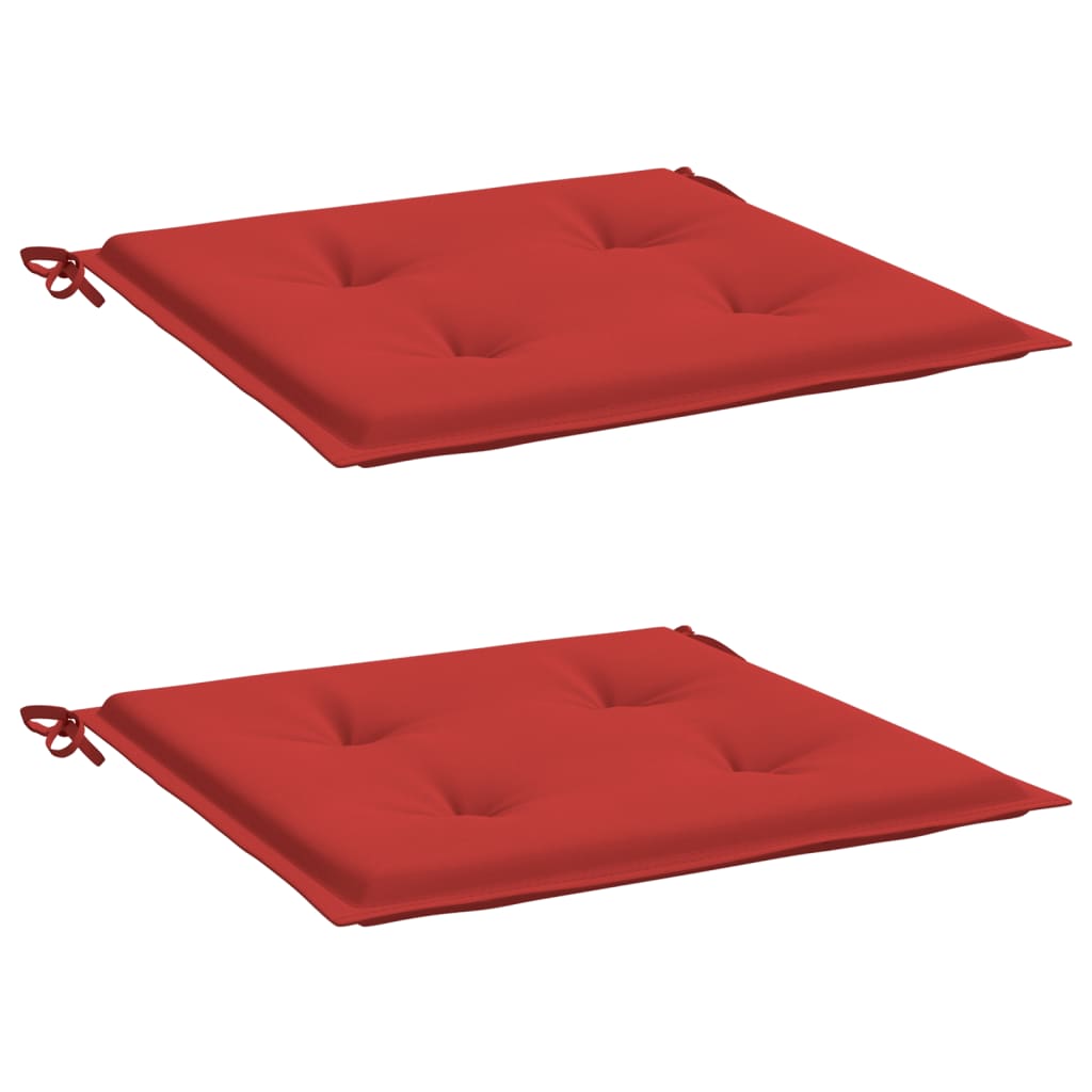 vidaXL Coussins de chaise de jardin lot de 2 rouge 50x50x3 cm