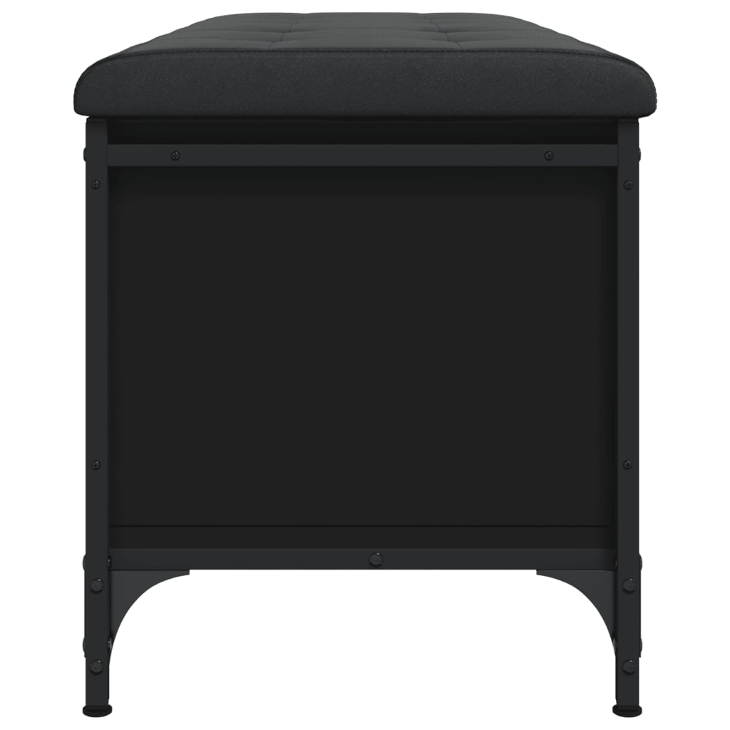 vidaXL Banc de rangement noir 102x42x45 cm bois d'ingénierie