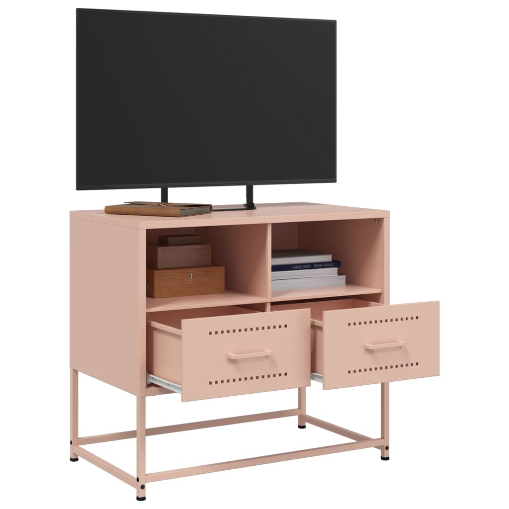 vidaXL Meuble TV rose 68x39x60,5 cm acier