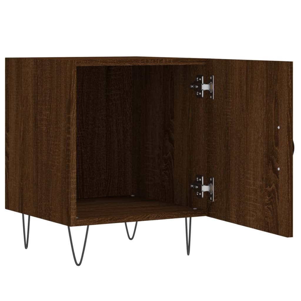 vidaXL Table de chevet chêne marron 40x40x50 cm bois d’ingénierie