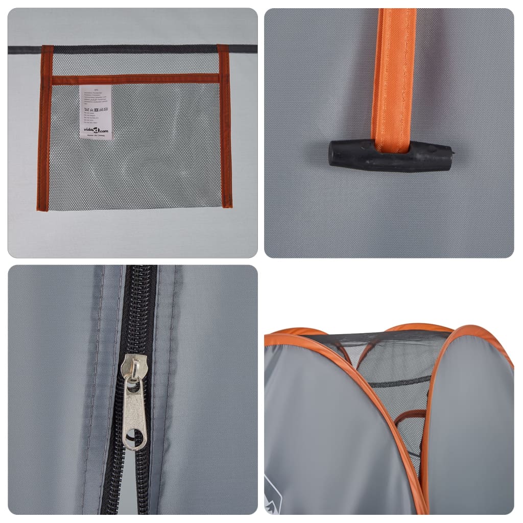 vidaXL Tente d'intimité gris et orange escamotable imperméable