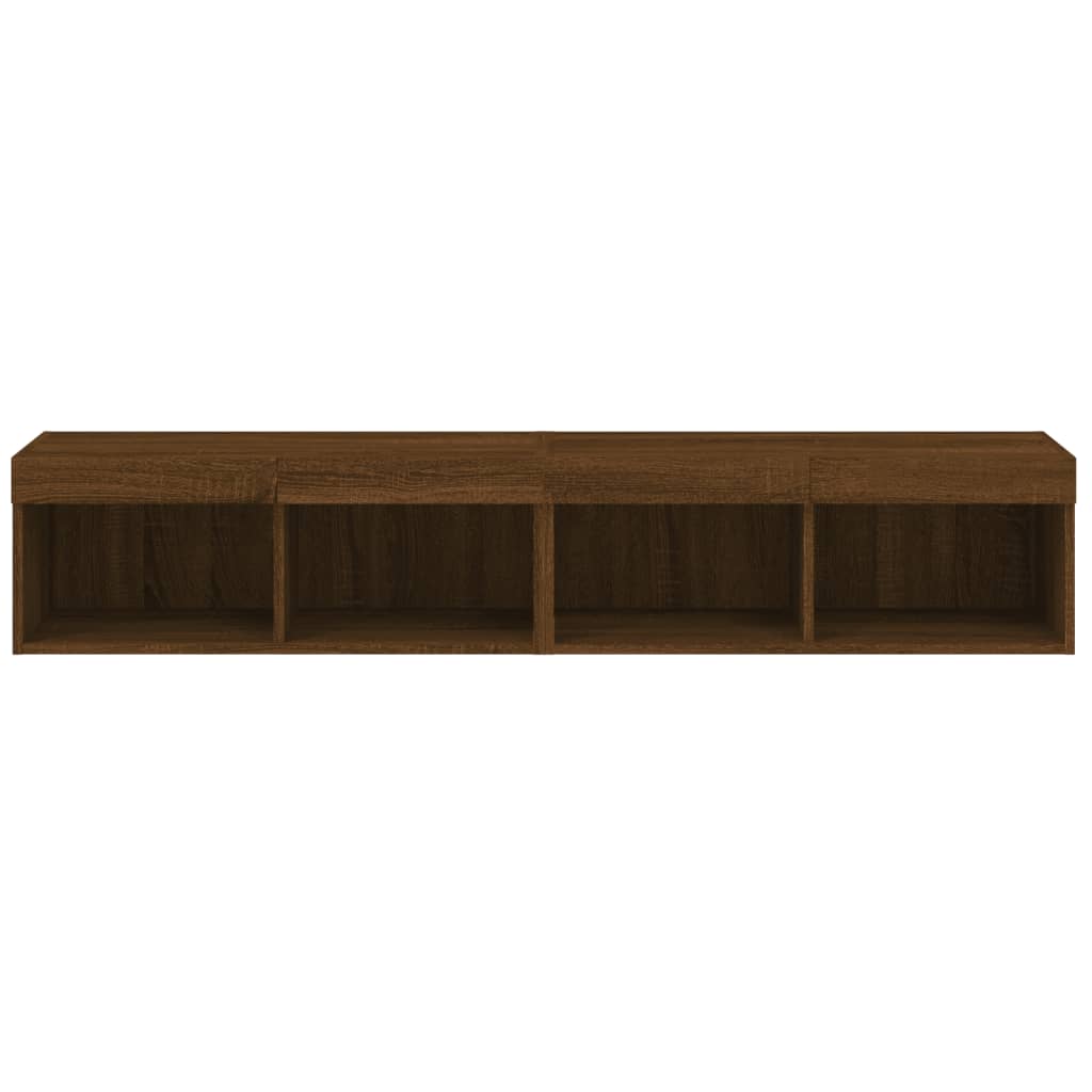 vidaXL Meubles TV avec lumières LED 2 pcs chêne marron 80x30x30 cm