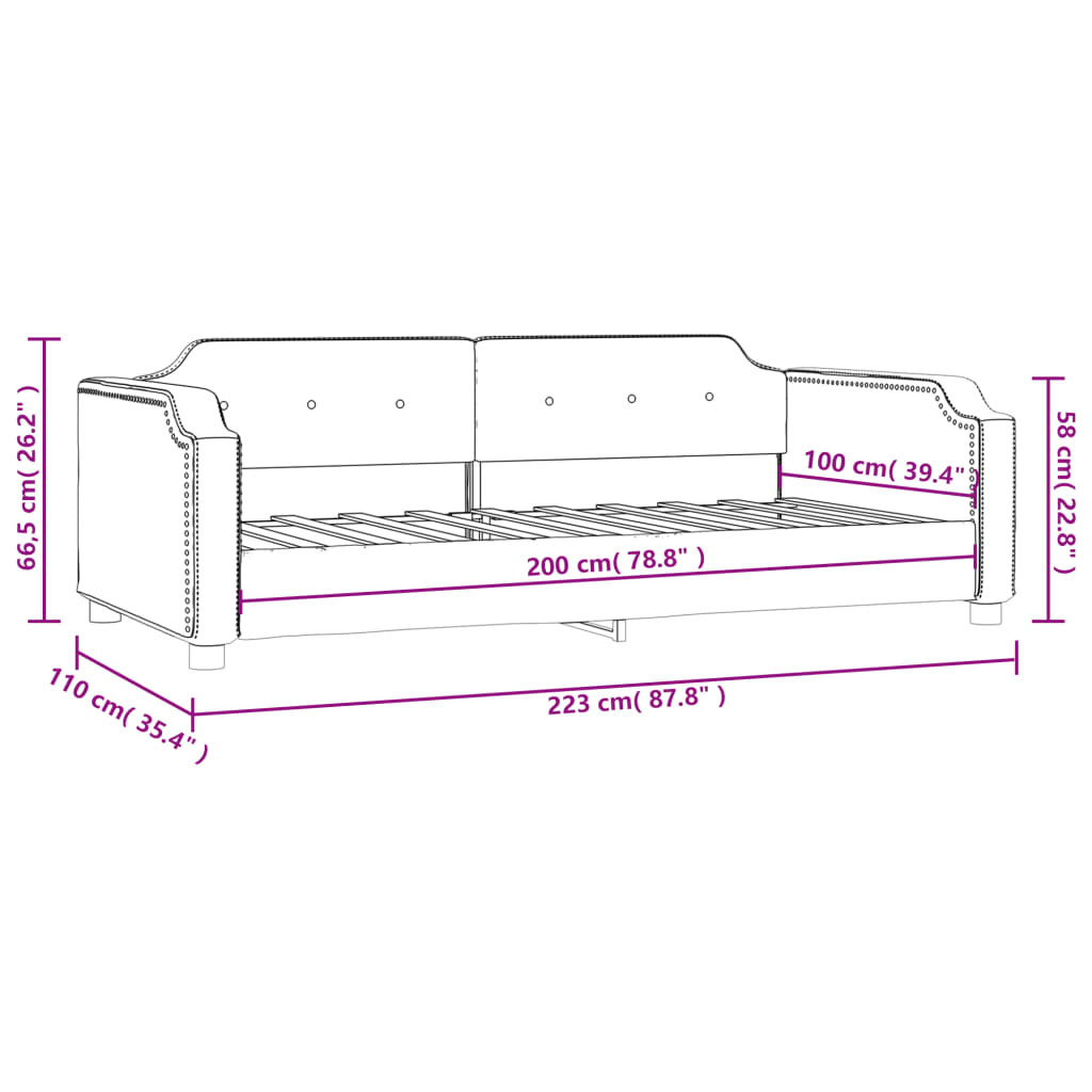 vidaXL Lit de repos taupe 100x200 cm tissu