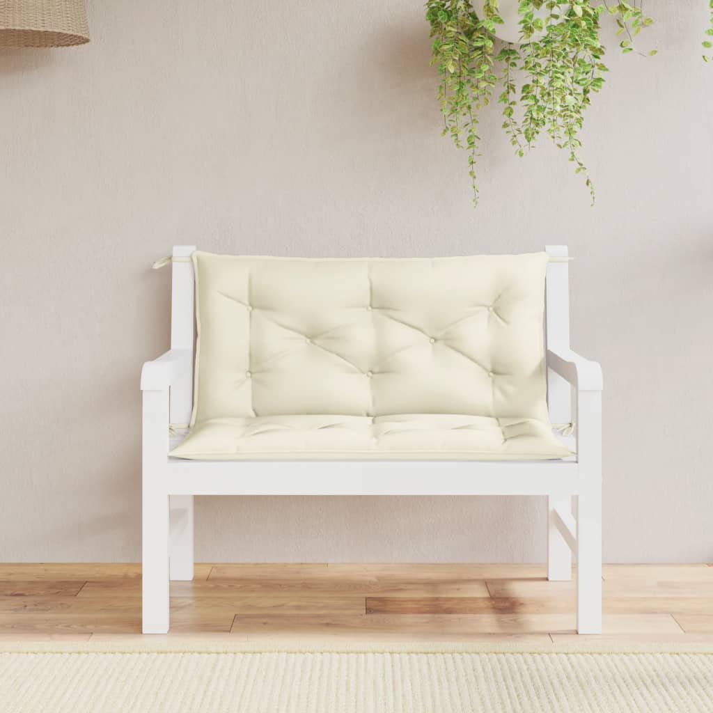 vidaXL Coussin de banc de jardin blanc crème tissu oxford