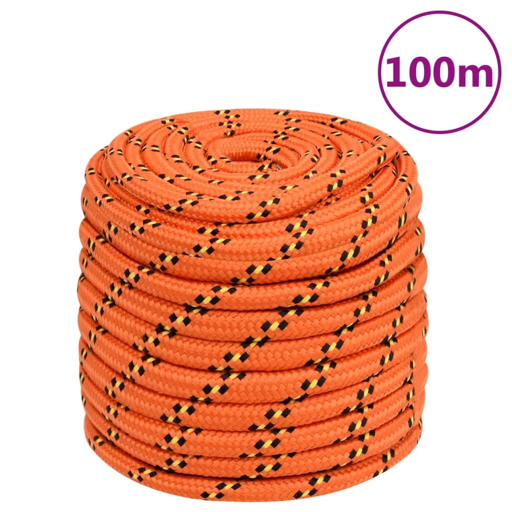 vidaXL Corde de bateau Orange 16 mm 100 m Polypropylène