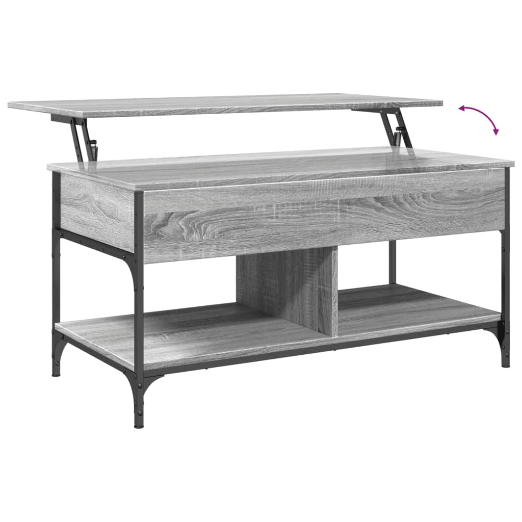 vidaXL Table basse sonoma gris 100x50x50 cm bois d'ingénierie et métal