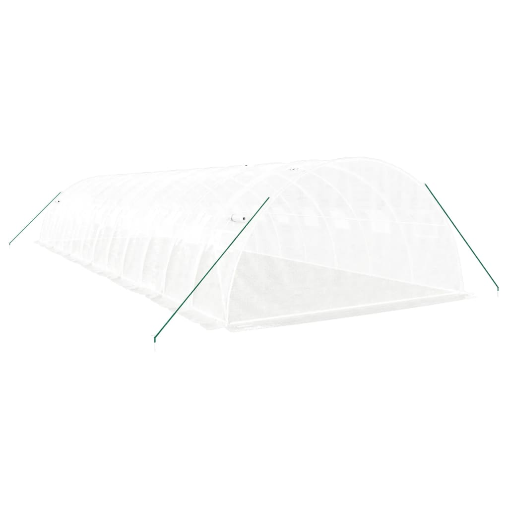 vidaXL Serre avec cadre en acier blanc 48 m² 12x4x2 m