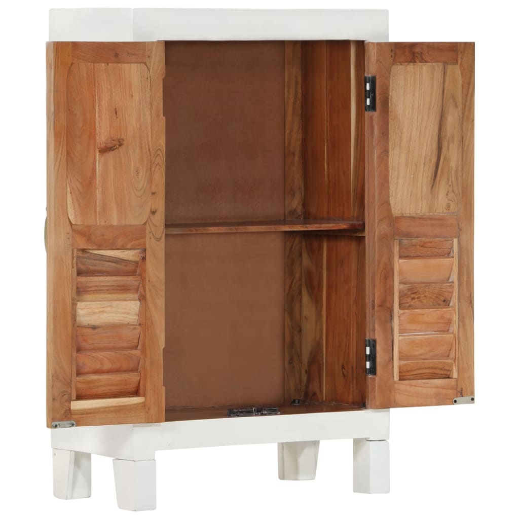 vidaXL Buffet blanc 55x30x90 cm bois massif d'acacia