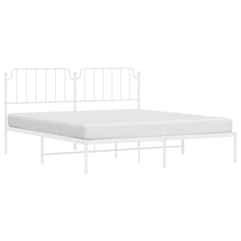 vidaXL Cadre de lit métal sans matelas et tête de lit blanc 183x213 cm