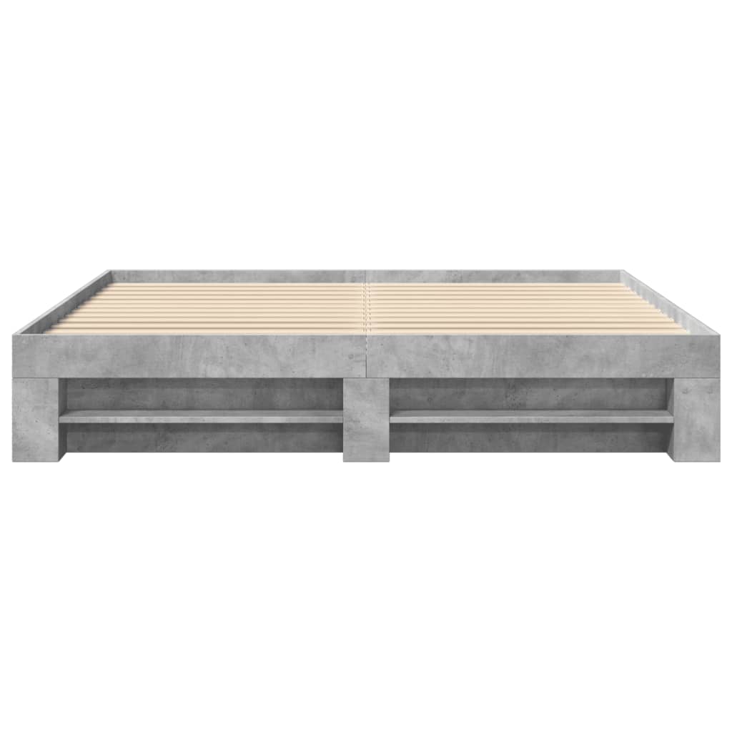 vidaXL Cadre de lit sans matelas gris béton 180x200 cm bois ingénierie