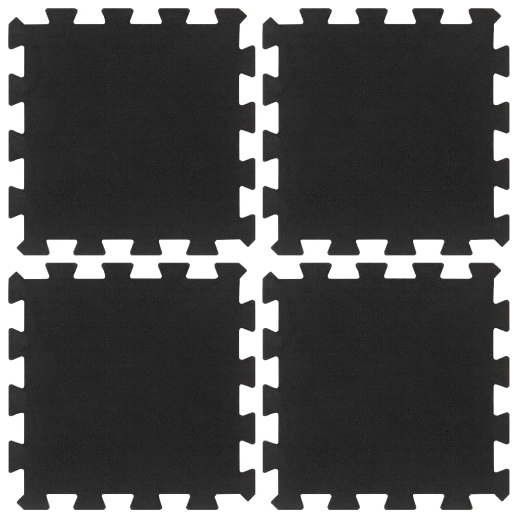 vidaXL Carreaux de sol caoutchouc 4 pcs noir 16 mm 30x30 cm