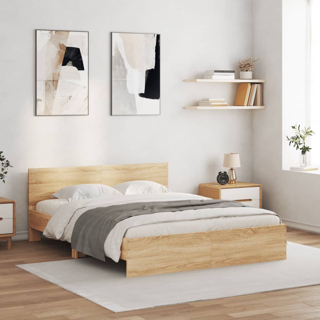 vidaXL Cadre de lit sans matelas chêne sonoma 140x200 cm