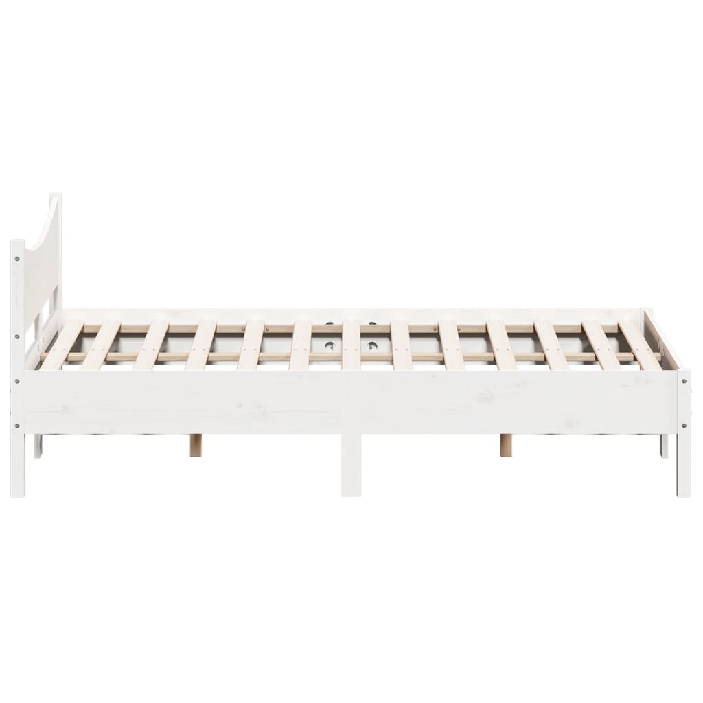 vidaXL Cadre de lit sans matelas blanc 140x200 cm bois de pin massif