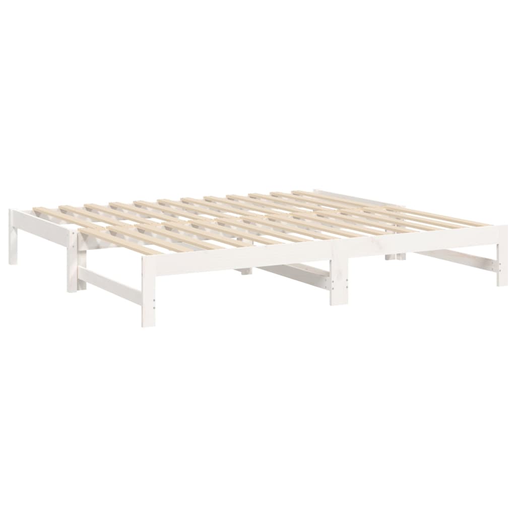 vidaXL Lit coulissant Blanc 2x(75x190) cm Bois de pin massif