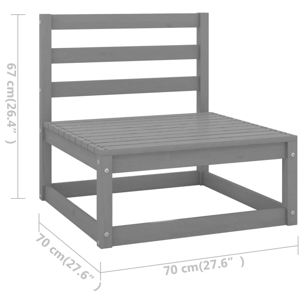 vidaXL Salon de jardin 3 pcs avec coussins Bois de pin massif