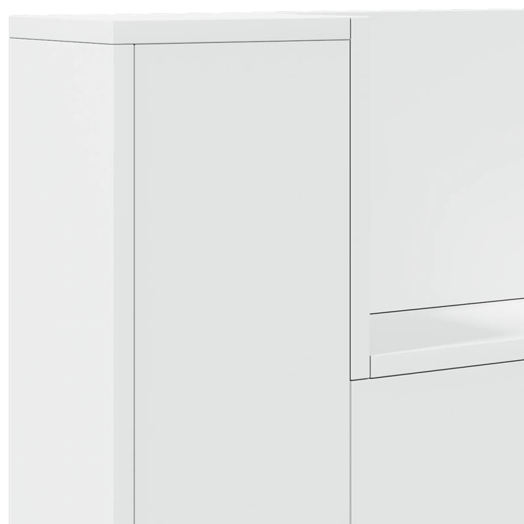 vidaXL Armoire tête de lit avec LED blanc 100x16,5x103,5 cm