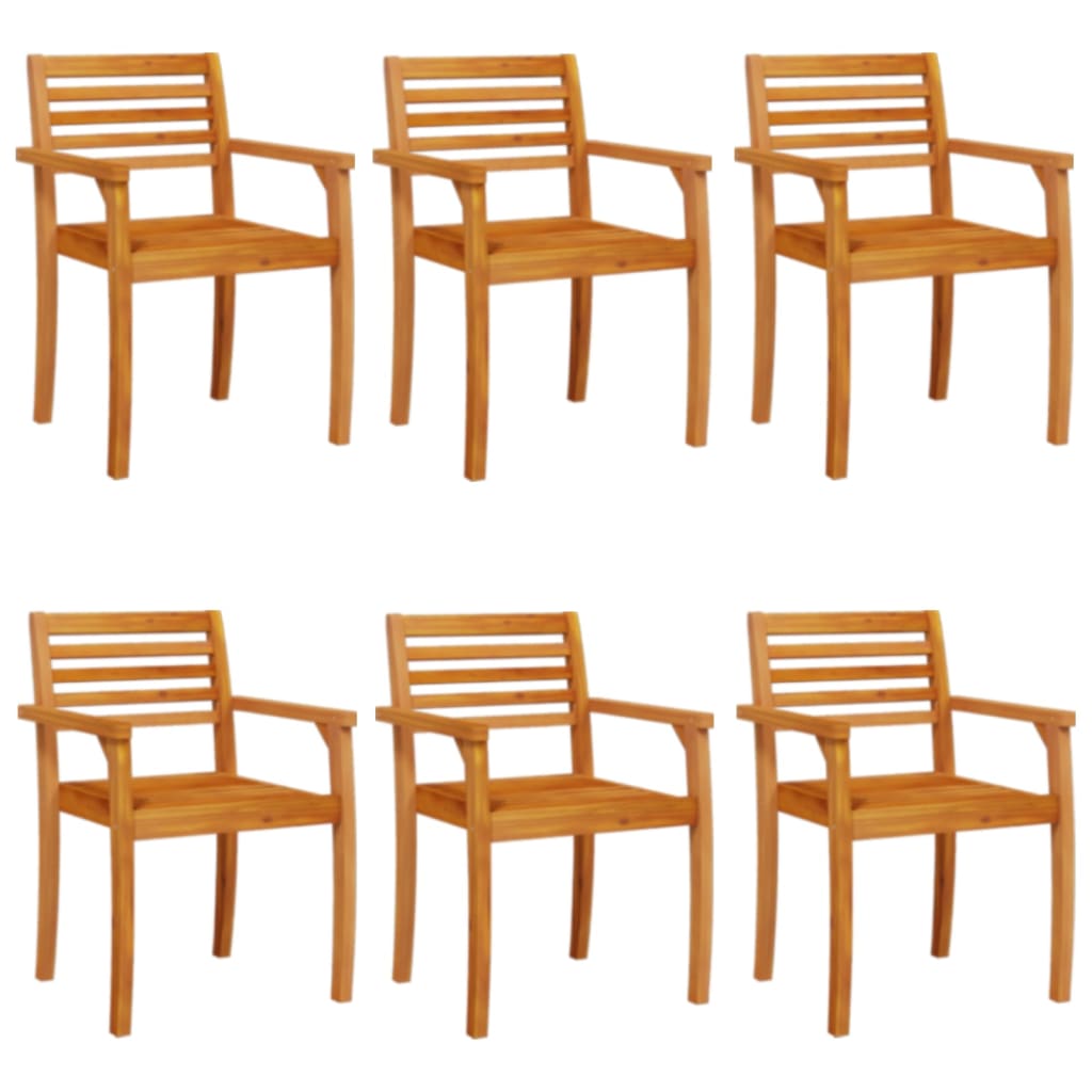 vidaXL Chaises de jardin lot de 6 59x55x85 bois massif d'acacia