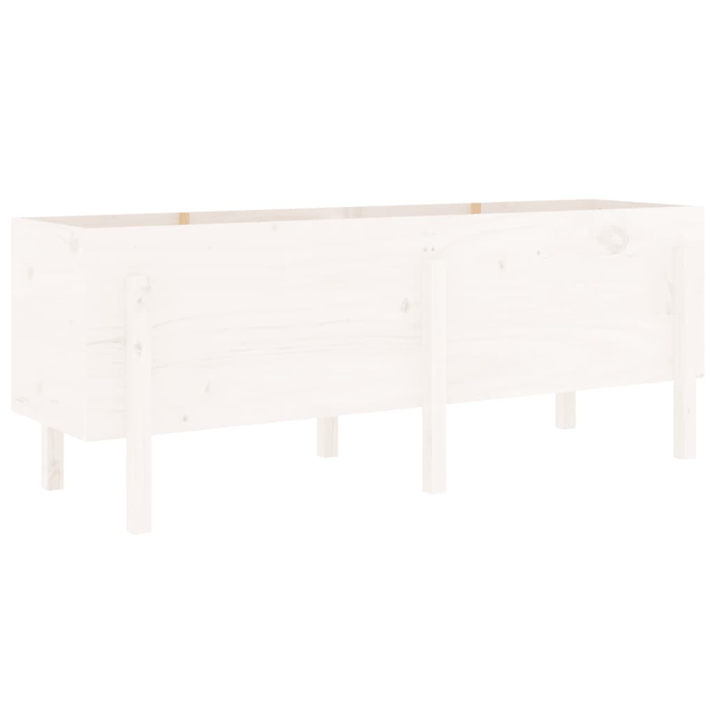 vidaXL Lit surélevé de jardin blanc 160x50x57 cm bois de pin massif