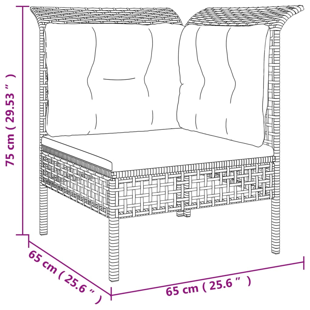 vidaXL Salon de jardin 6 pcs avec coussins Gris Résine tressée