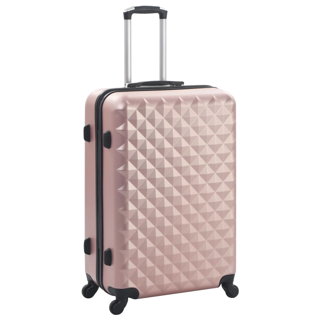 vidaXL Valise rigide 3 pcs Doré rose ABS